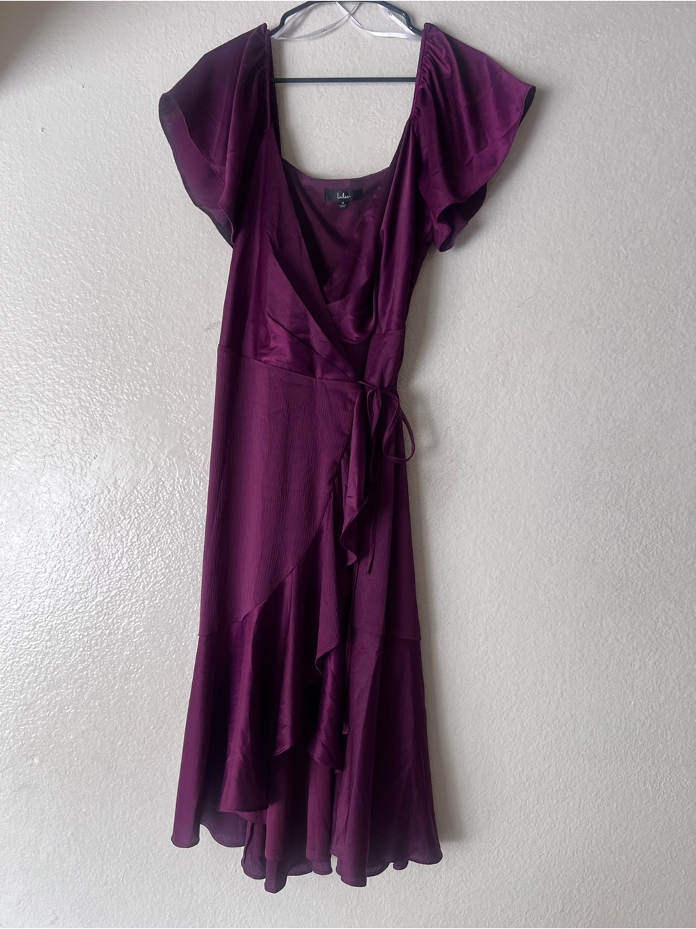 Serene Sight Plum Purple Midi Wrap Dress - Picture 5 of 9